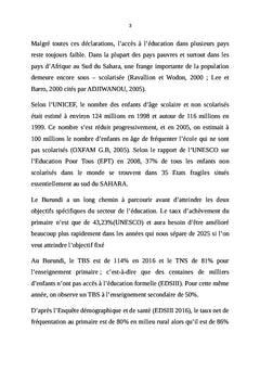 Les déterminants familiaux de la scolarisation des enfants de 7-12 ans au Burundi