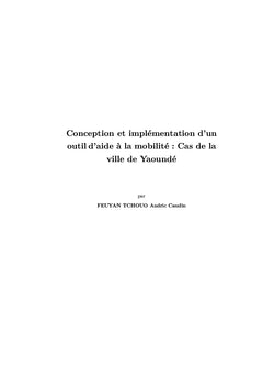 Conception et implémentation d'un outil d'aide à la mobilité