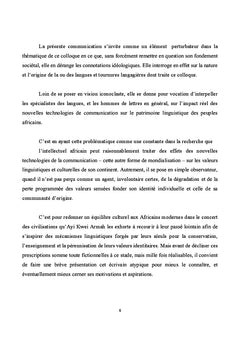 Langue et écriture panafricaines à l'ère des TIC : le défi fictionnel