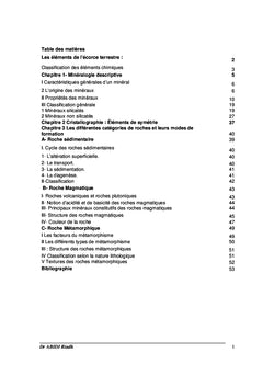 Matériaux de l'écorce terrestre