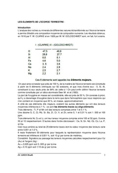 Matériaux de l'écorce terrestre