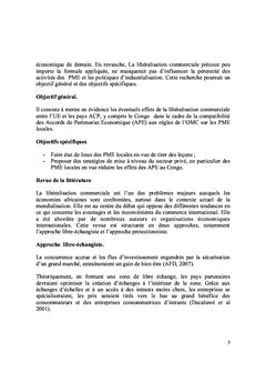 Impact des APE sur le développement des PME au Congo-Brazzaville