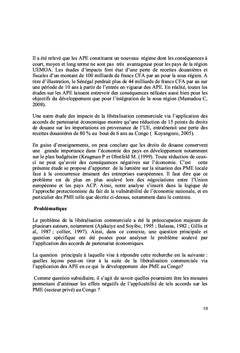 Impact des APE sur le développement des PME au Congo-Brazzaville