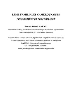 PME familiales camerounaises