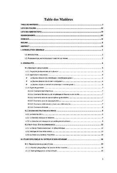 Étude géologique et gîtologique des gisements de fluorines