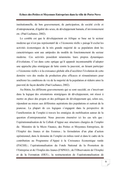 Échecs des Petites et Moyennes Entreprises au Bénin