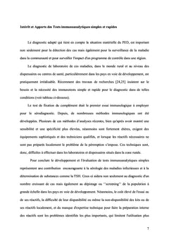 Développement d'une méthode immunochromatographique