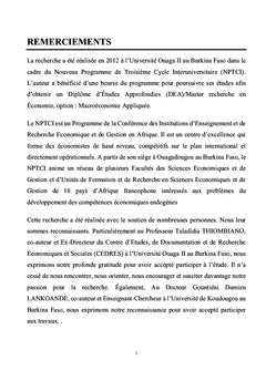 Efficacité des politiques monétaires et budgétaires du Burkina Faso