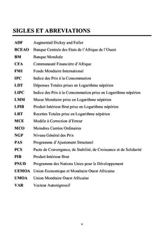 Efficacité des politiques monétaires et budgétaires du Burkina Faso