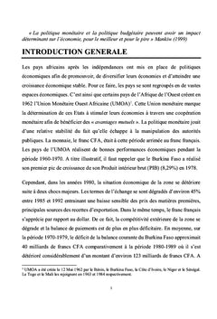 Efficacité des politiques monétaires et budgétaires du Burkina Faso
