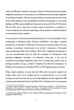 Efficacité des politiques monétaires et budgétaires du Burkina Faso