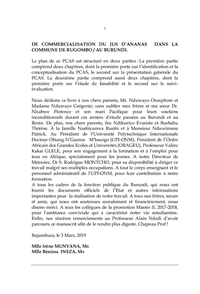 Techniques de production et de commercialisation du jus d'ananas