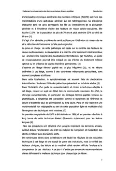 Traitement endovasculaire des lésions occlusives fémoro-poplitées