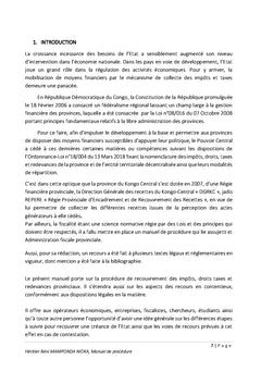 Procédure de recouvrement des impôts provinciaux et le contentieux