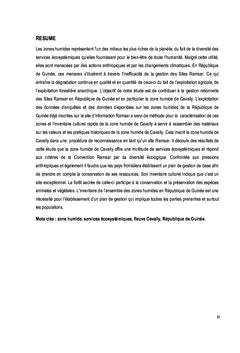 Contribution à la gestion rationnelle des sites Ramsar en R. de Guinée