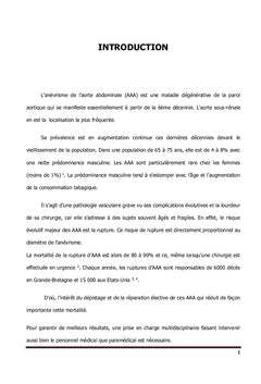 Prise en charge d'un opéré pour anévrisme de l'aorte abdominale
