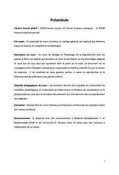 Biologie et physiologie de la reproduction chez les plantes à fleurs