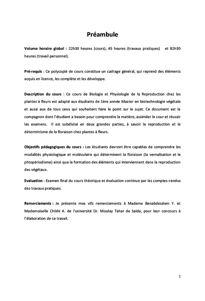 Biologie et physiologie de la reproduction chez les plantes à fleurs