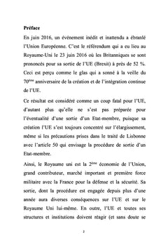 Conséquences du Brexit sur l'UE et le RU et ses perspectives