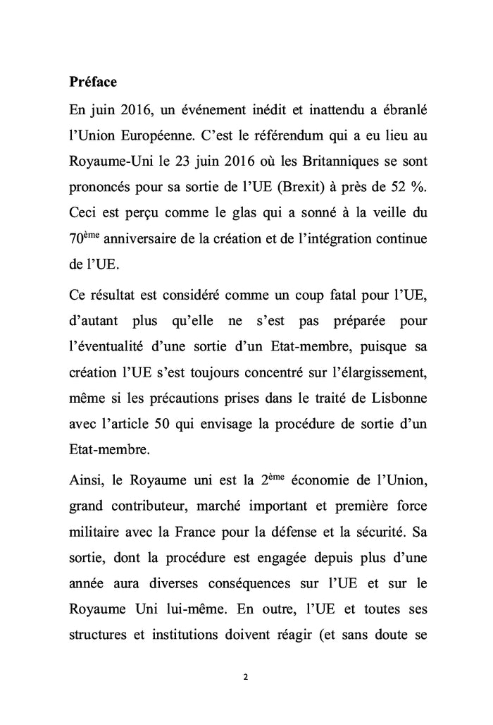 Conséquences du Brexit sur l'UE et le RU et ses perspectives