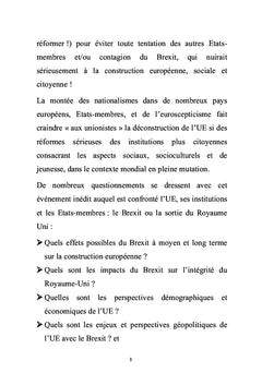 Conséquences du Brexit sur l'UE et le RU et ses perspectives
