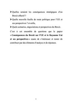 Conséquences du Brexit sur l'UE et le RU et ses perspectives