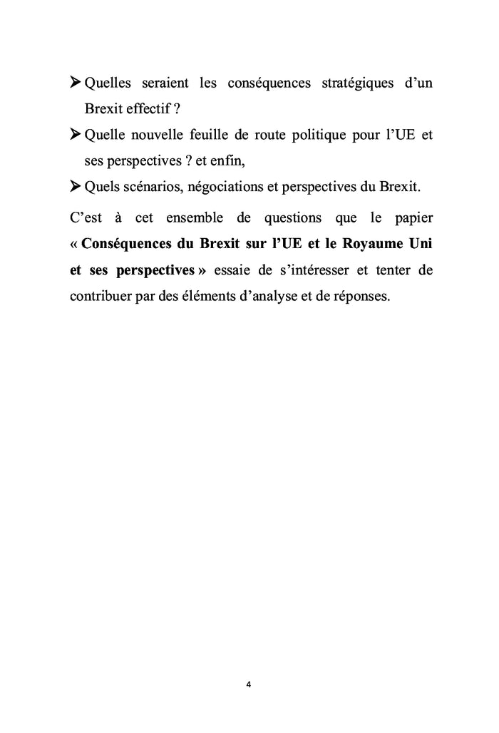 Conséquences du Brexit sur l'UE et le RU et ses perspectives