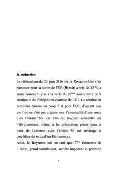 Conséquences du Brexit sur l'UE et le RU et ses perspectives