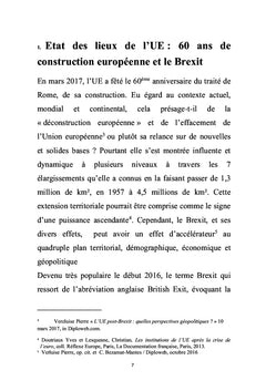 Conséquences du Brexit sur l'UE et le RU et ses perspectives