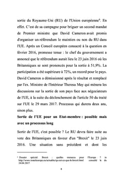Conséquences du Brexit sur l'UE et le RU et ses perspectives