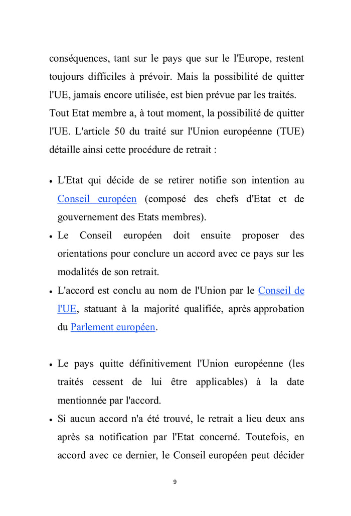 Conséquences du Brexit sur l'UE et le RU et ses perspectives