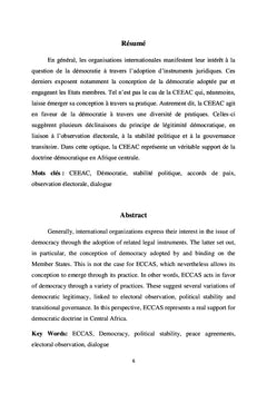 Les déclinaisons de la démocratie dans la pratique de la CEEAC