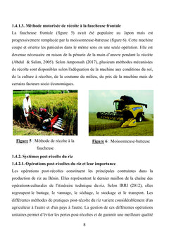 Synthèse bibliographique sur les batteuses-vanneuses à riz