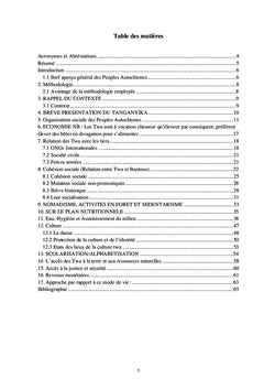Monographie sur les Peuples Autochtones Pygmées du Tanganyika