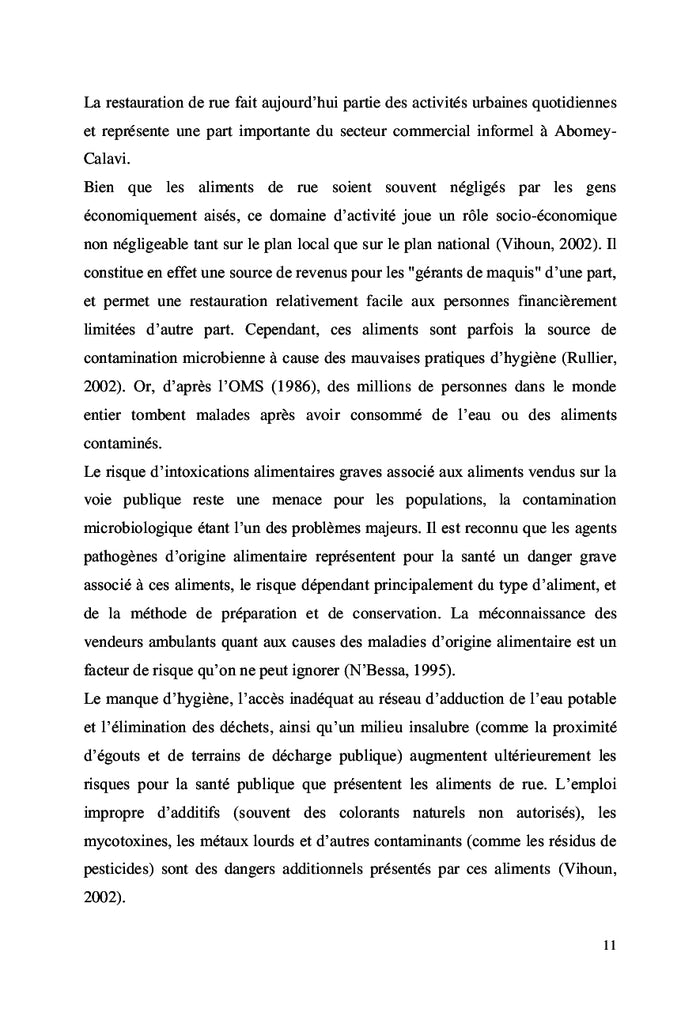 Restauration de rue et santé des populations