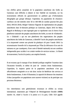 La citoyenneté des peuples autochtones des forêts du Cameroun