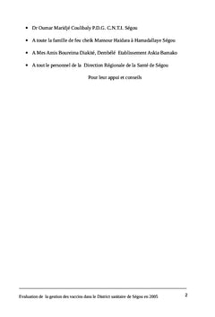 Etude sur la gestion des vaccins