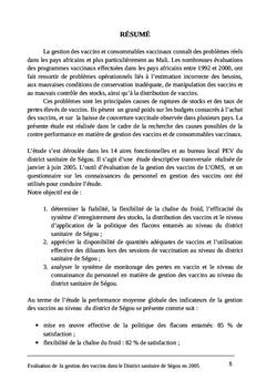 Etude sur la gestion des vaccins