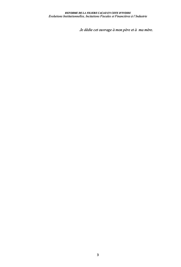 Réforme de la filière cacao en Côte d'Ivoire