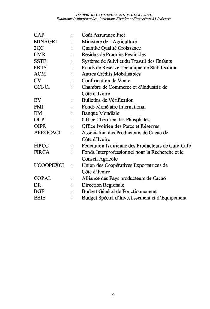 Réforme de la filière cacao en Côte d'Ivoire