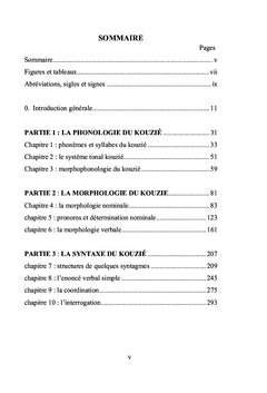 Description linguistique et sociolinguistique du kouzié