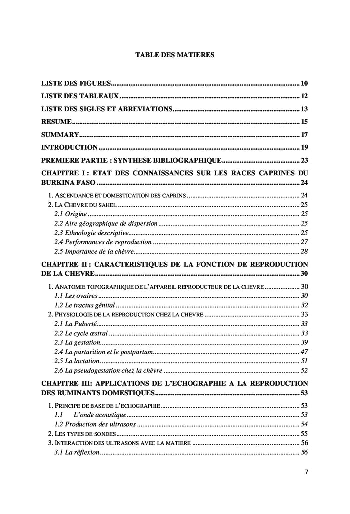 Application de l'échographie à la reproduction de la chèvre du Sahel