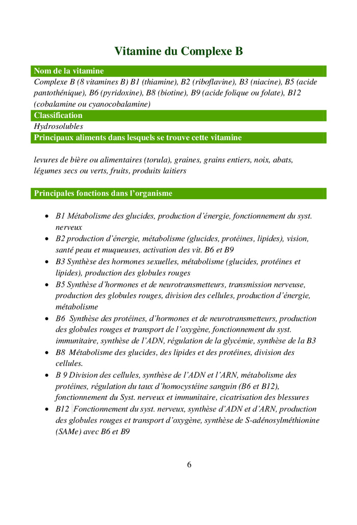 ABC des vitamines, minéraux et oligo-éléments