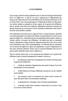 Gérer les différences: le défi de nos jours