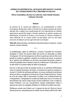 Gérer les différences: le défi de nos jours