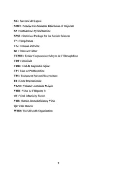 Données actuelles du paludisme chez les PVVIH en hospitalisation