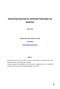 Décentralisation et Gestion Forestière au SENEGAL