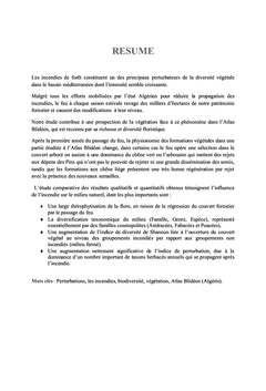Les feux de forêt et la biodiversité.