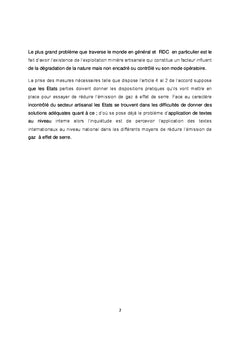 Impact de COP 21 sur l'exploitation minière artisanale en RD.Congo