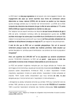 Impact de COP 21 sur l'exploitation minière artisanale en RD.Congo